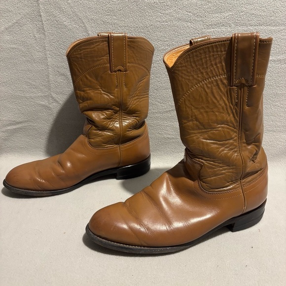 Justin Basic Roper Tan Boots size 7.5 C style L3884 - Picture 3 of 8